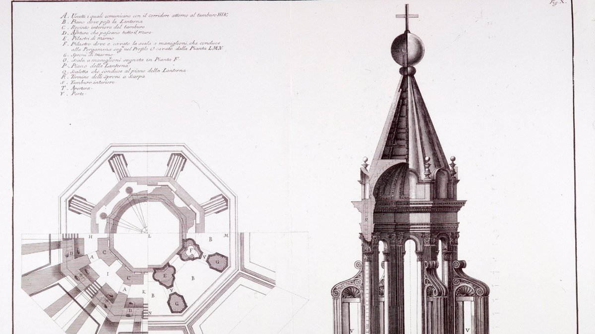 OperaDuomoFi's tweet photo. Ricordo della #TorredeiVenti
Faro di Luce Divina
Una sorgente di #marmo di oltre 700 tonnellate.
•••
B. S. #Sgrilli, Alzato e taglio della #lanterna della #cupola di #SantaMariadelFiore (dett.), 1733. https://t.co/kcEuxmBraA
