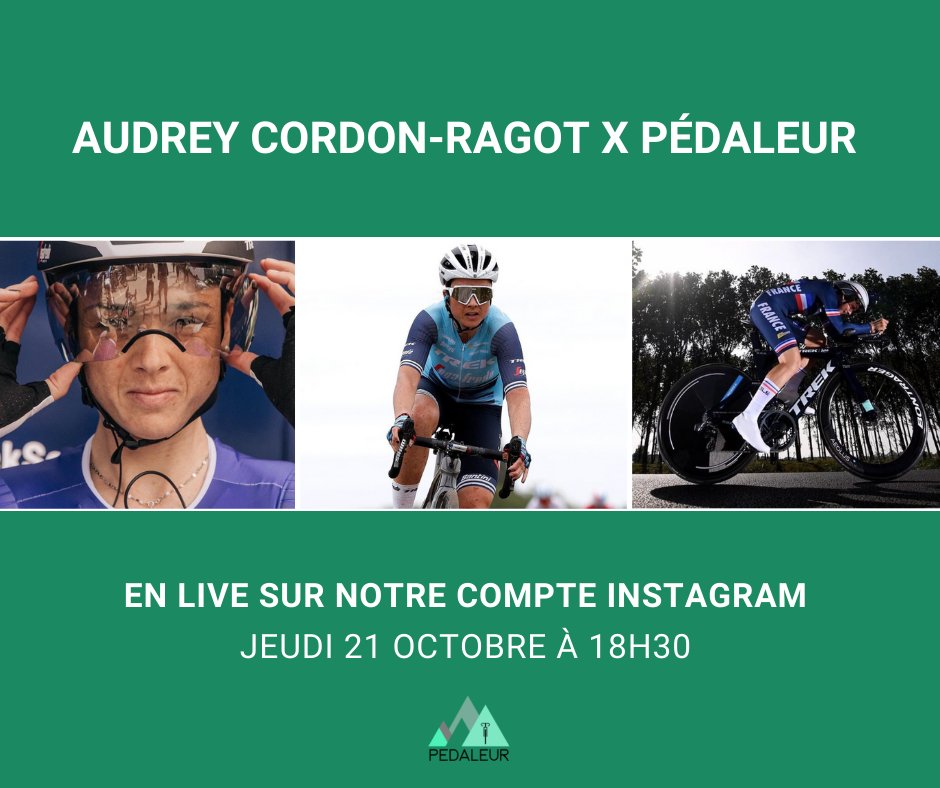 PedaleurClub's tweet photo. LIVE INSTAGRAM - Pédaleur x @CordonRagot 😍⚡️

SAVE THE DATE ! On vous donne rendez-vous jeudi 21 à 18h30 pour un moment privilégié avec une invitée d'exception sur notre compte Instagram 👉 https://t.co/buqMfiPhWz #pedaleur #cyclismefeminin #audreycordonragot #cyclisme https://t.co/dsZUXj0Uus