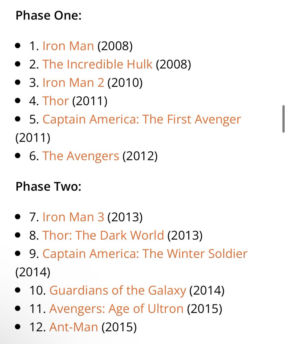 hrrystylzluvbot's tweet photo. MY NON MARVELRRIES WANTING TO GET INTO THE MCU NOW: WATCH EVERYTHING IN RELEASE ORDER HERE IT IS BESTIES U CAN SKIP OVER THE INCREDIBLE HULK AND ONLY THAT PERIOD . https://t.co/tEny14CcSm