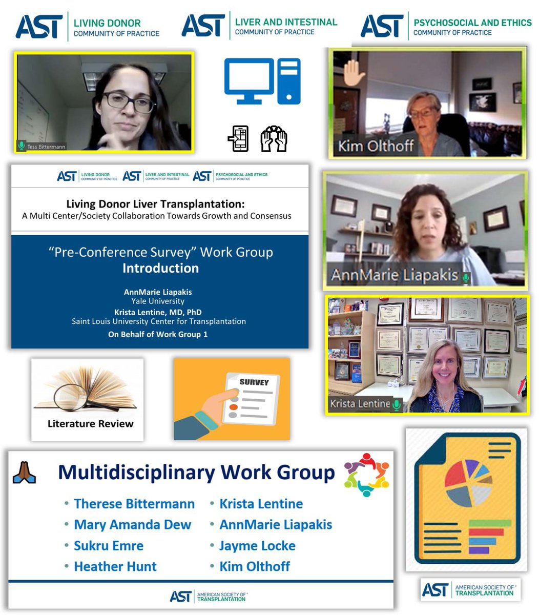 Honored to co-present ‘Current Status of #LivingDonor #Liver #Transplantation, US & Abroad’ w/ WG1 co-chair @AMLiapakis at @AST_info Virtual Consensus Conference Day1
•🙏🏾WG1 @KimOlthoff | Mary Amanda Dew | @HeatherFHunt | Sukru Emre | JaymeLocke for multidisciplinary expertise🙌🏾