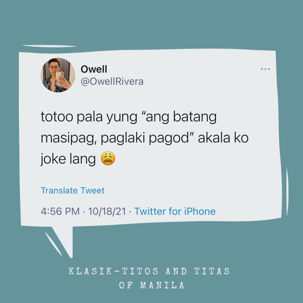 KTTM_PHIL's tweet photo. Kaya dapat kung kaya ng iba, pagawa mo sa kanila πππ»
#TitosAndTitasOfManila #KTTMOct https://t.co/QD5RI7ZAJz