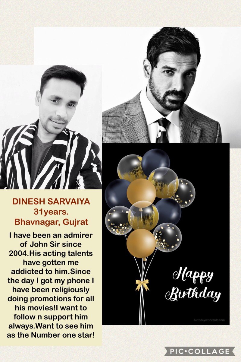 KritiKumar24's tweet photo. Wish you a very Happy Birthday @dineshsarvaiy19 bro💐

Being inspired by your Idol.. @TheJohnAbraham 
It’s a pleasure to see you excel in your modelling profession!

💪🏽Keep working hard n loving John!

#birthdayboy #modeling #Inspiration #Hardwork #Johnfan #justjohn #JohnJournal https://t.co/2iBNbPeuwV