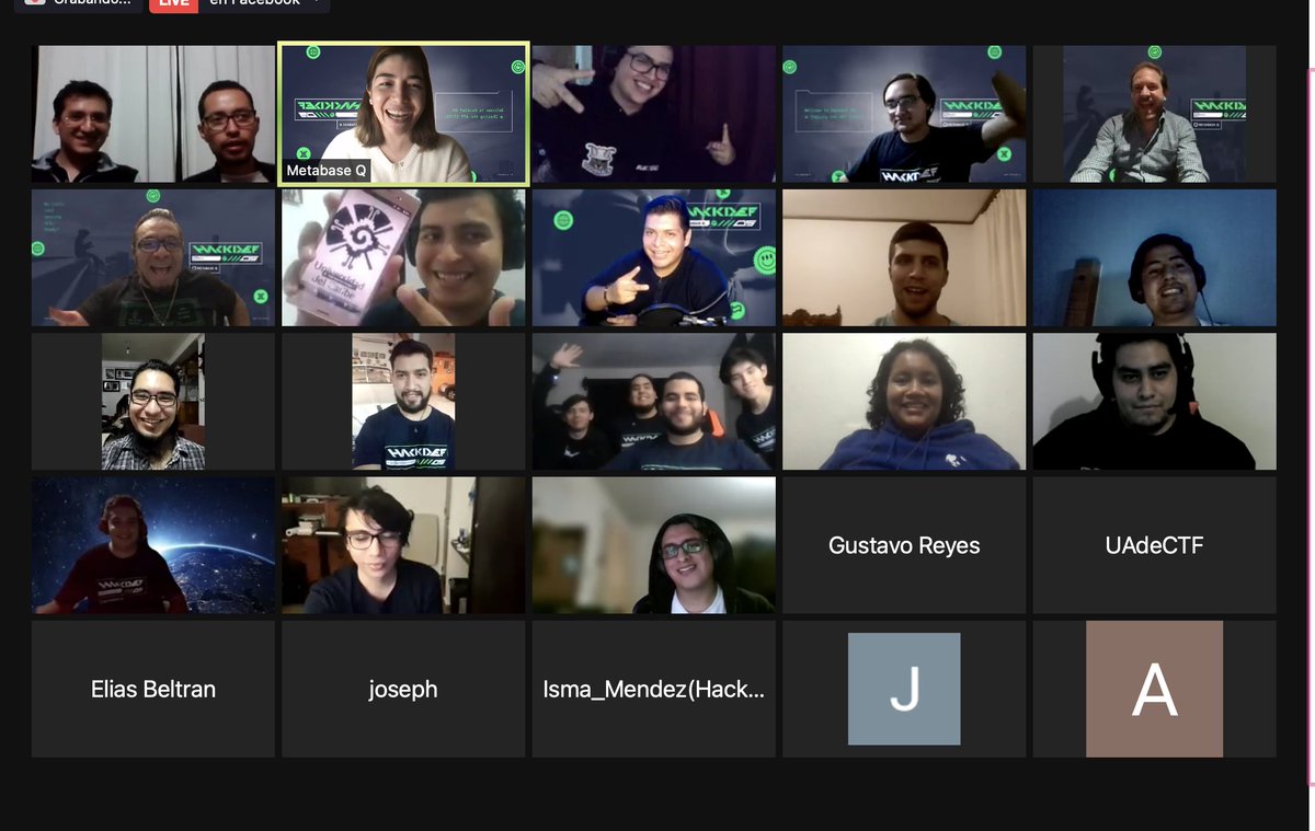 hackdef's tweet photo. Si se perdieron lo mejor del #HackDef5, la ceremonia de clausura donde platicamos con los protagonistas, sus experiencias, el aprendizaje, aqui les dejamos la platica:
@MetabaseQ
https://t.co/HfttDXMumK https://t.co/FAaXJnkevZ
