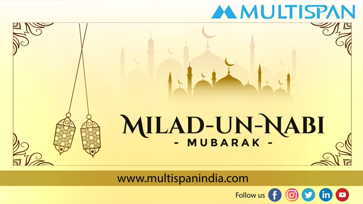 MultispanIndia's tweet photo. MAY THE AUSPICIOUS OCCASION OF EID MAWLID,
BLESS YOU, WITH PEACE AND BRING JOY TO YOUR HEART AND HOME. EID MILAD UN NABI.
 #eidemilad #prophetmuhammad #eidemilad2021 #eidemiladmubarak #eidmubarak #footonsbyselect #islamiccalendar #happyeidemilad #multispan #multispanindia https://t.co/VuVFmuzfW3