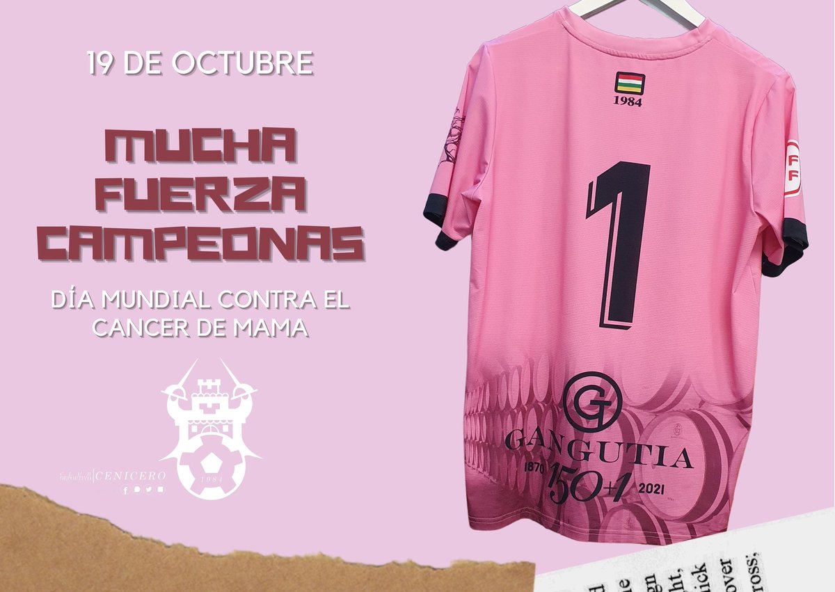 🎀 19 de Octubre 
Día Internacional del Cáncer de Mamá.

Desde el CD. CENICERO todo el apoyo todas esas Campeonas que luchan contra la enfermedad.