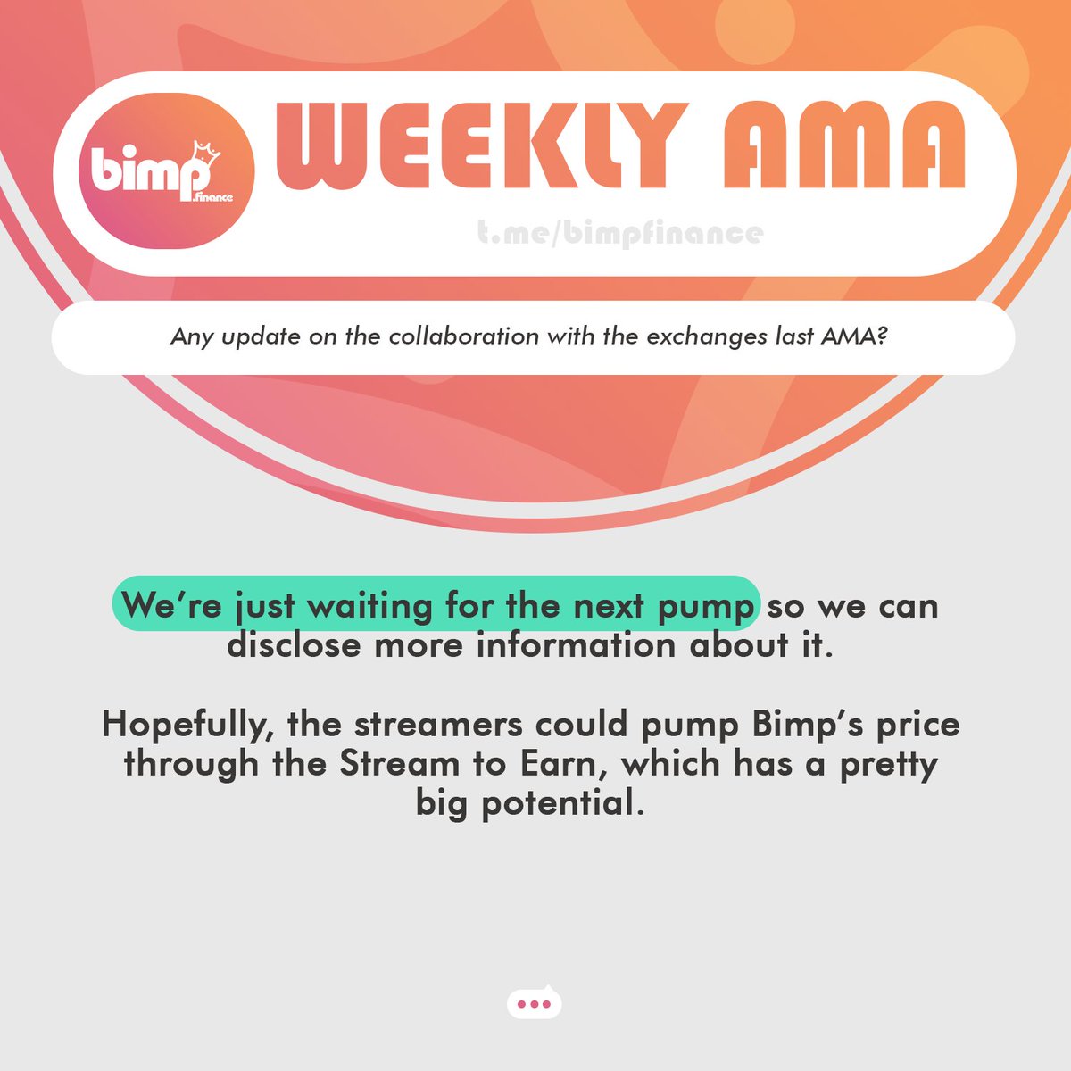 BIMP_Official's tweet photo. If you remember about the exciting collaboration between #BIMP and this big #coin #listing site, we are keeping it unrevealed until the next pump!
#BIMP $BIMP #BIMPstreamToEarn #DefyDefiNFTMarkeplace #BNB #BSC #BUSD #BNBinMyPocket https://t.co/6zV8MfBcD2