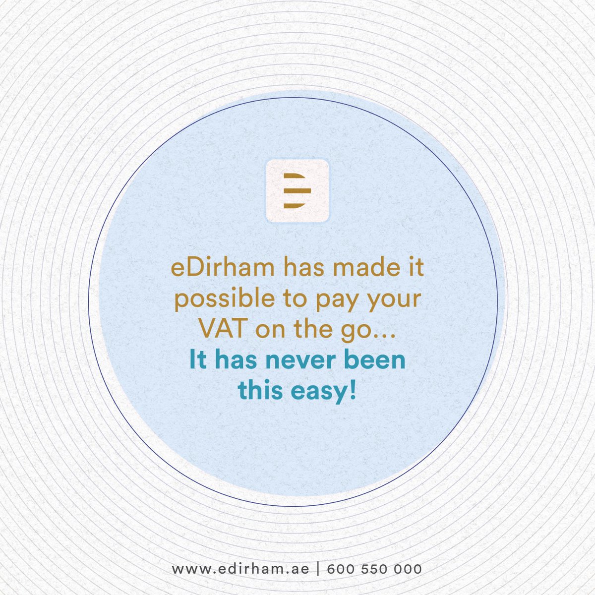 Download the app, activate, link your source of funds (eDirham card or your bank account) and you are all set to make your VAT payment. 

For details on app activation, view bit.ly/35GojN3

#VAT  #UAE