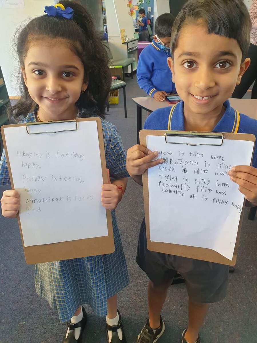 QuakersHPS's tweet photo. KOR Reporters did a wonderful job asking and recording how their classmates felt today!
#nsweducation #LoveWhereYouLearn #walkerlearningapproach #investigations #reporter #kindergarten https://t.co/965Ugs2JDH