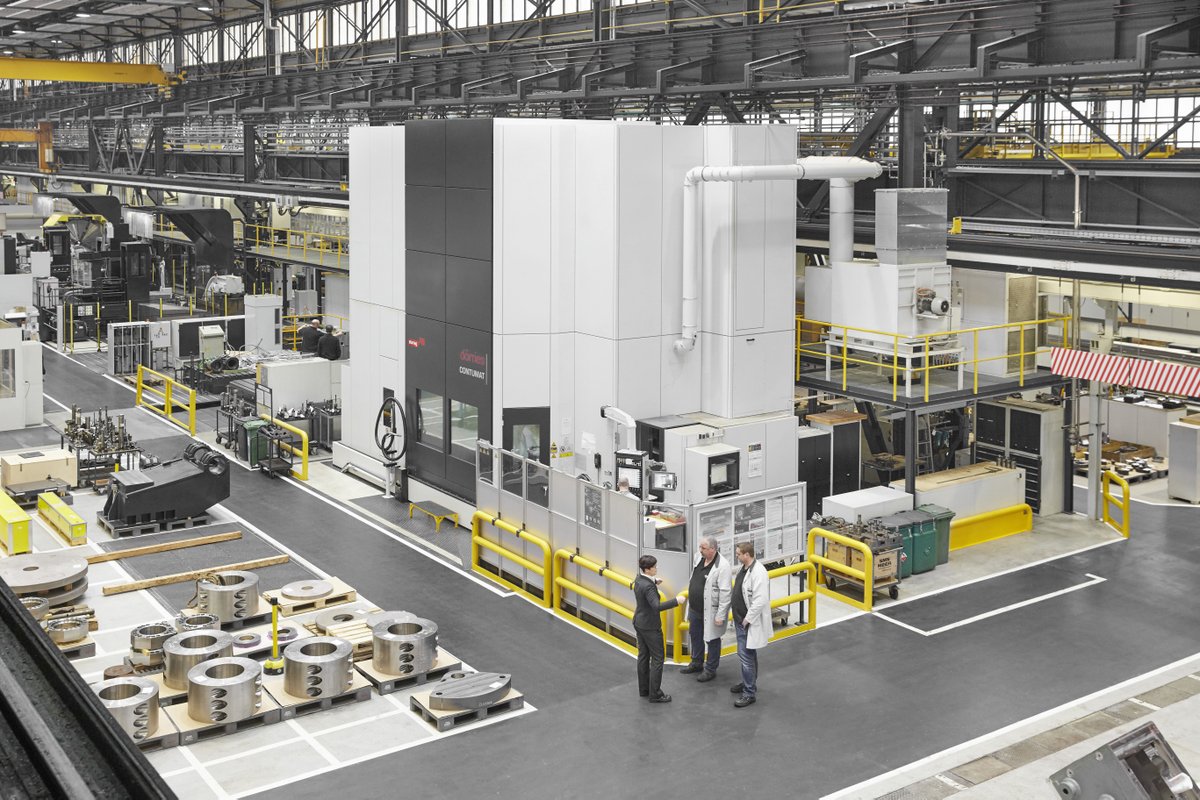 StarragGroup's tweet photo. The #Dörries CONTUMAT VC 2400/200 MC V turning lathe reduces machining time by 30% - SMS Group
#EngineeringPreciselyWhatYouValue 👍
#starrag #largemachining #customersuccess #machinetool #windpower #shipengines #impeller #machining #turning #lathe #investment #accuracy https://t.co/buL67wj8mu