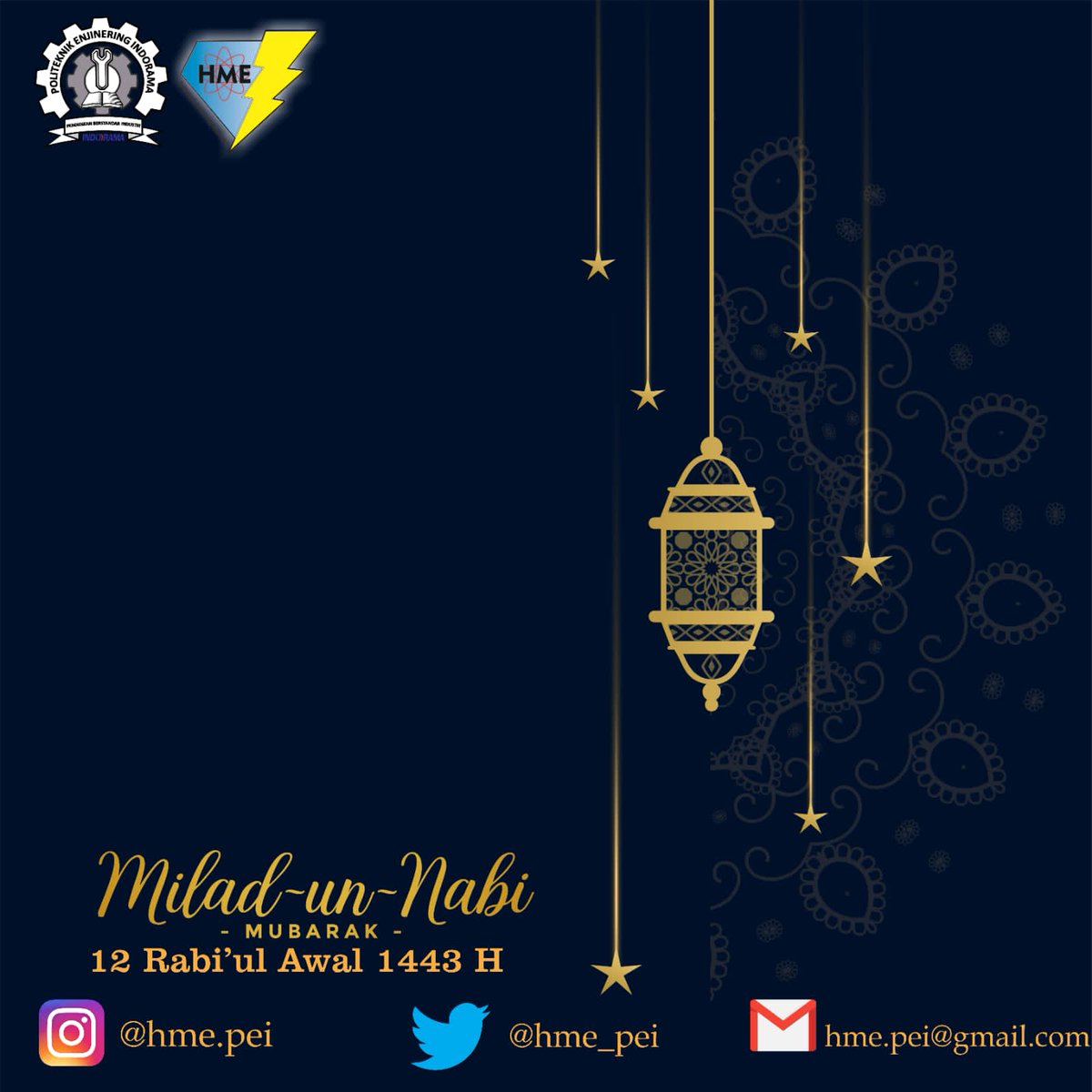 HME_PEI's tweet photo. Assalamualaikum wr wb, Selamat memperingati hari Maulid Nabi Muhammad SAW. Mari kita peringati hari besar ini dan menjadikan Nabi Muhammad SAW selalu sebagai pelita kehidupan kita sehingga kita selalu berada di jalan yang benar. https://t.co/5fsVvtVHmY