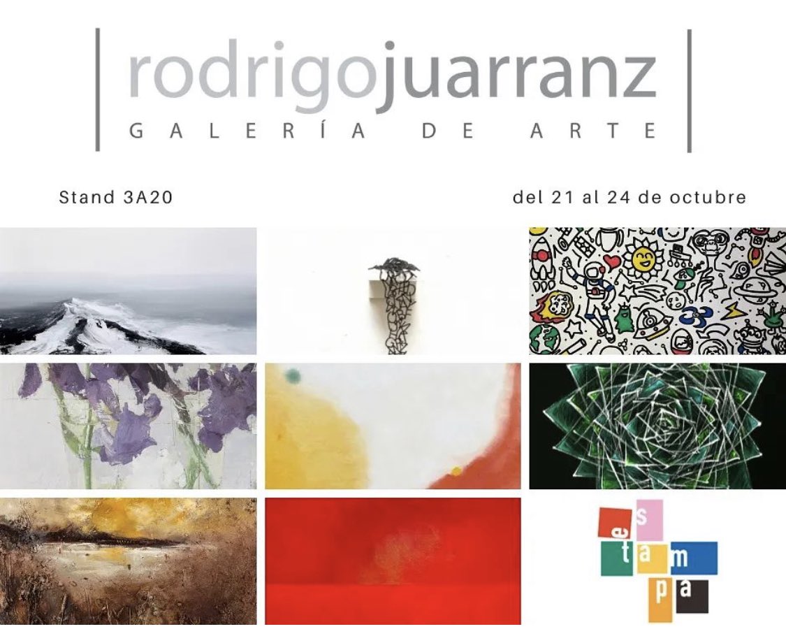 CC_Isilla's tweet photo. @JuarranzGaleria ¡ESTAMPA ya está aquí! Y estos son nuestros artistas: Diego Benéitez, Beatriz Díaz Ceballos, Gondho, Antonio López, Violeta Maya, Luis Moro, Marcos Tamargo y Jaime Sicilia. @Feriaestampa 
#arandadeduero #riberadelduero #arte #artecontemporaneo #Madrid https://t.co/lJYz0bTuIH