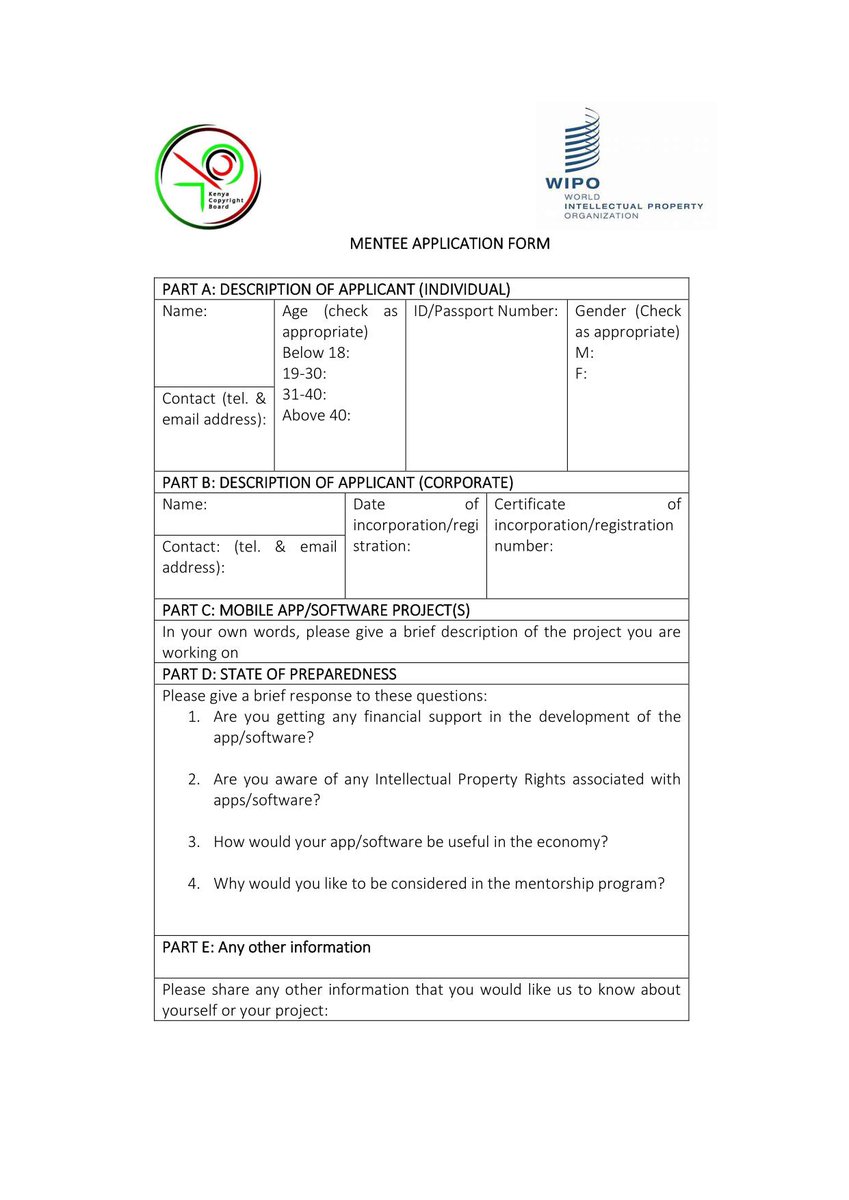 Are you a Mobile App or Software Developer? 
<a href="/WIPO/">World Intellectual Property Organization (WIPO)</a> is partnering with App development companies to mentor developers. See mentee application form here.
Target group: Upcoming app/software developers.