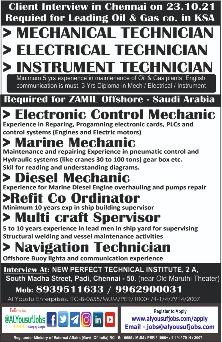 alyousufjobs's tweet photo. #JobsInSaudiArabia - #Hiring for #OilandGas & #Shipyard Projects. #CLIENT_INTERVIEW
Interested applicant may pls register to apply - https://t.co/3ddu1OWXtF
@UNmigration @ficci_india @Sepc_India @FollowCII @ICMPD @indembkwt
@ILO_EMP_Policy @NSDCINDIA @IndianEmbRiyadh
@FieoHq https://t.co/2Kx7UcRRKZ
