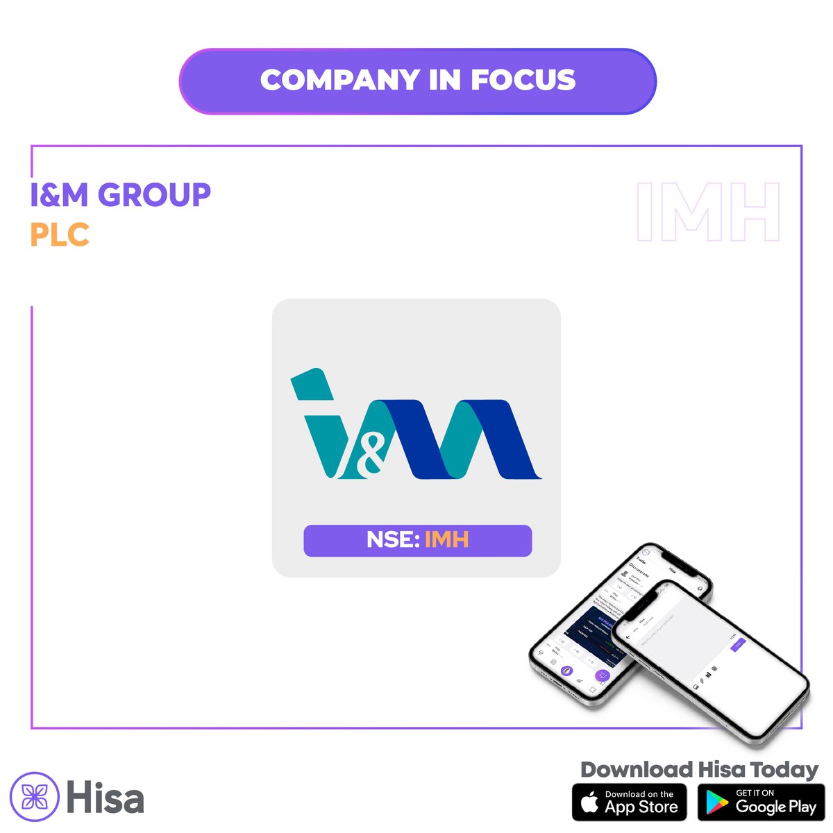 HisaApp's tweet photo. We're back to #LearningwithHisa!
On today's #CompanyinFocus๐ง, we look at I&M Holdings Plc (NSE: IMH).
$IMH was listed on the Nairobi Securities Exchange in 2013. https://t.co/kexFyPD4Wq