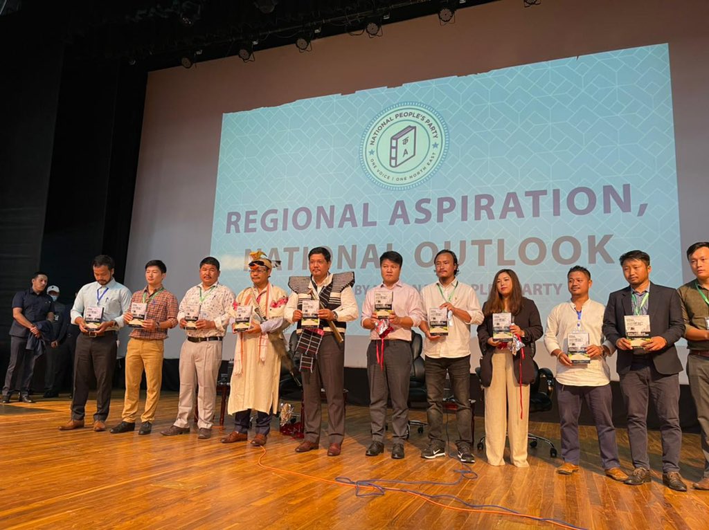SangmaConrad's tweet photo. Launched the book titled “Northeast: Issues, Dynamics and Emerging realities” authored by Renu Loyi and Prem Taba during the NPP Conclave on Regional Aspirations, National Outlook at Itanagar today. https://t.co/lsgDfyymEx
