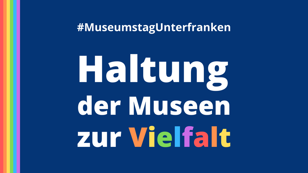 Um 9.30 Uhr beginnt der #MuseumstagUnterfranken und widmet sich der "Haltung der Museen zur Vielfalt". 
Input von #vorarlbergmuseum, @DasStadtPalais, #MuseenSchlossAschach, #Spessartmuseum
Orga von #BezirkUnterfranken, <a href="/RegUnterfranken/">RegUnterfranken</a>, <a href="/LstfMBY/">Landesstelle nichtstaatliche Museen in Bayern</a> 
Lest mit: #MuseumstagUnterfranken