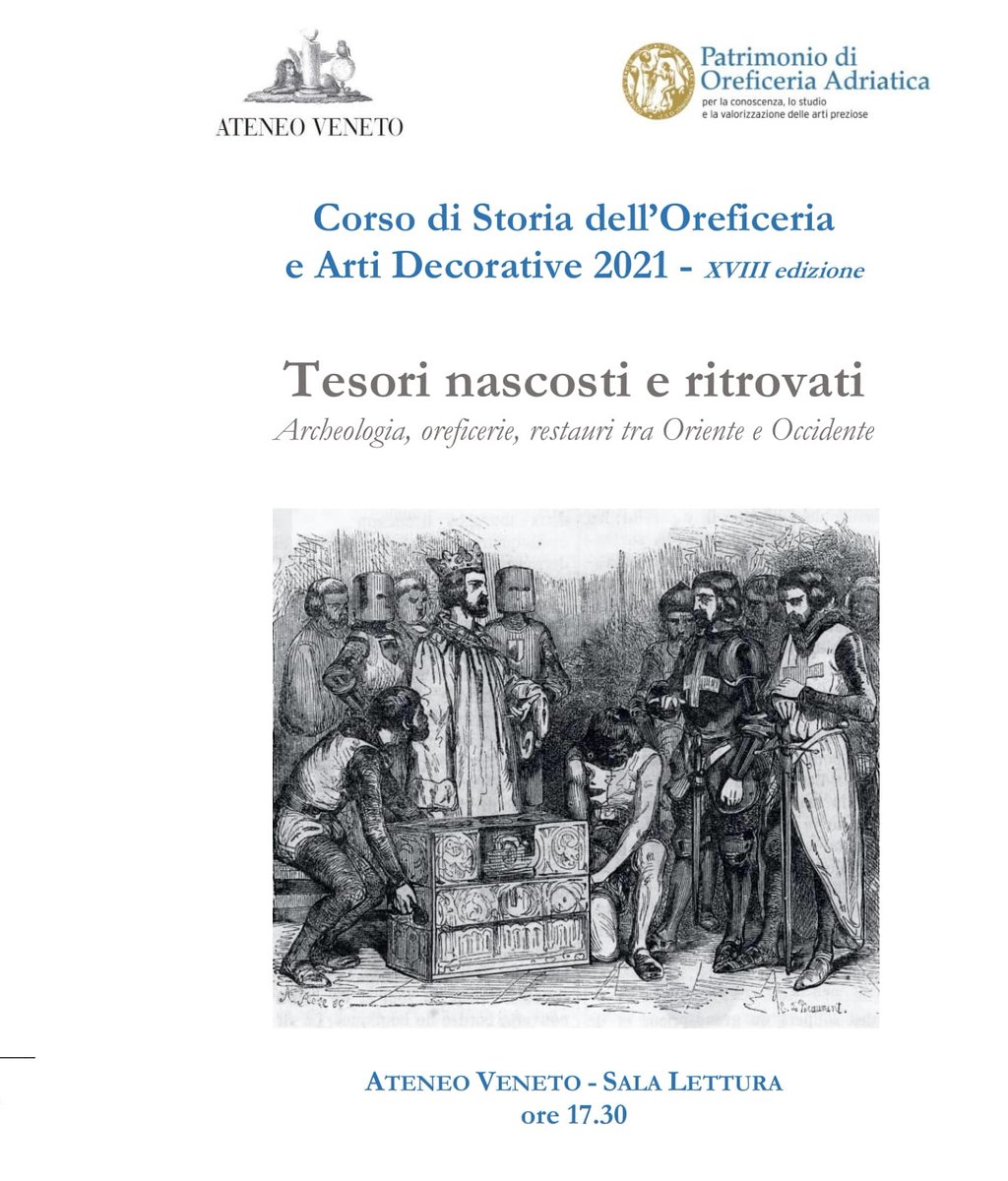 AteneoVeneto's tweet photo. #AteneoEventi. Nella quarta lezione del Corso di Storia dell’#Oreficeria e #Arti Decorative 2021, mercoledì #20ottobre (Sala Lettura ore 17.30), Letizia Caselli ci accompagna alla scoperta degli oggetti orientali con oreficerie #medievali della #Basilica di #SanMarco. https://t.co/rDWFb7Rmlh