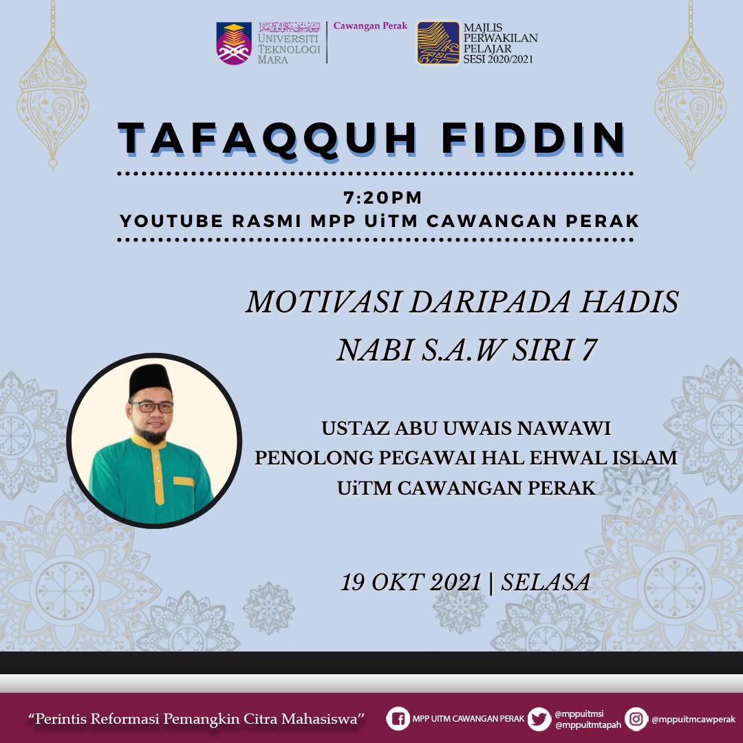 nrtapah's tweet photo. 📌 Maklumat program adalah seperti berikut: - 
*📅 Tarikh: 19 Oktober 2021*
*🗓️ Hari: Selasa*
*⏰ Masa: 7:20 malam - 8:30 malam*
*🏠 Platform: Youtube MPP UiTM Cawangan Perak*
*🔗 Pautan: https://t.co/ny11e2HToL* https://t.co/7E5UX8WKti