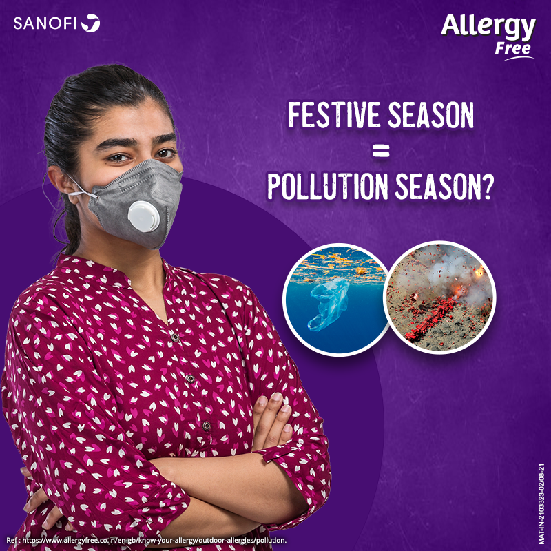 Twitter:
With loud noises, bursting of crackers, immersions, etc. during the festive season, pollution can be at an all-time high.​
So, if you have pollution allergy, be extra cautious and follow the following tips to have an #allergyfree festive season: allergyfree.co.in/en-gb/know-you…