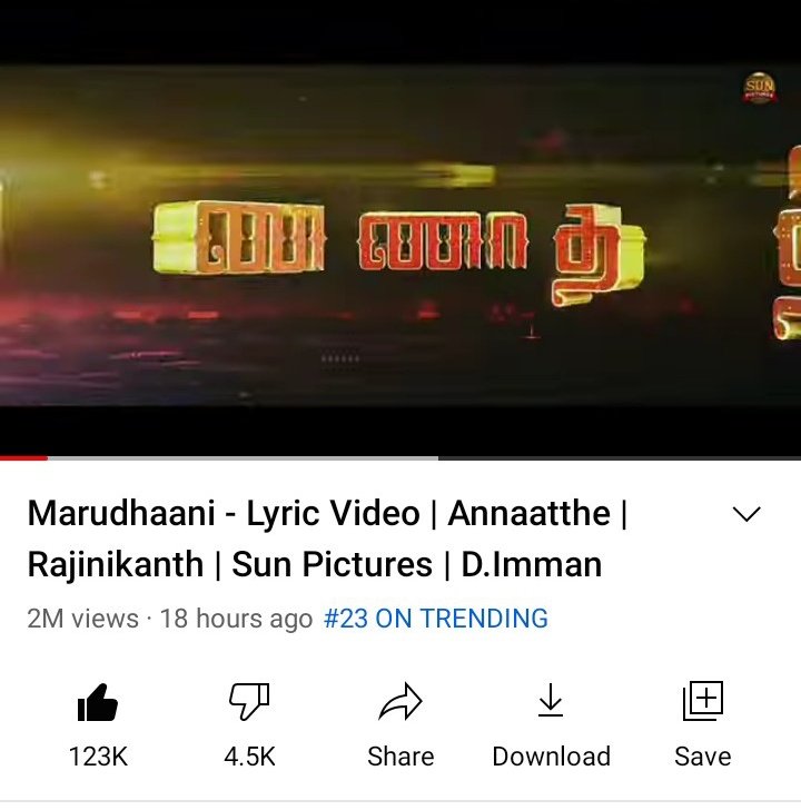 #Marudhaani
song Reached 2M views 123K likes 💥🔥😍🥳
#Annaatthe