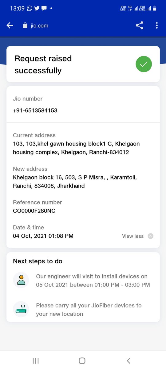 KaizenEworld's tweet photo. +91-6513584153 my jio fiber complaint is not solved from last one month. I have location service team also. But there response. Hope you understand my problem. @JioCare @reliancejio @Mukeshabmni https://t.co/5fFQUT4Lf4