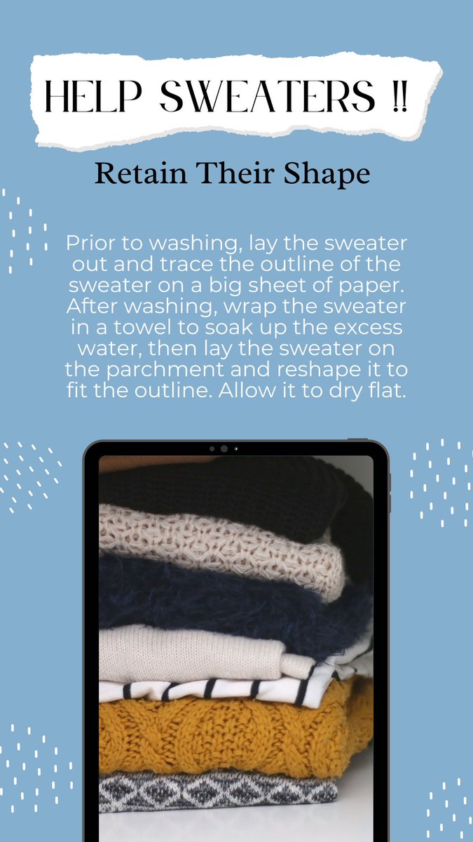 ugees_in's tweet photo. Help sweaters, retain their shape..!!
#laundry #laundrytip https://t.co/U7sdy9Dhuj