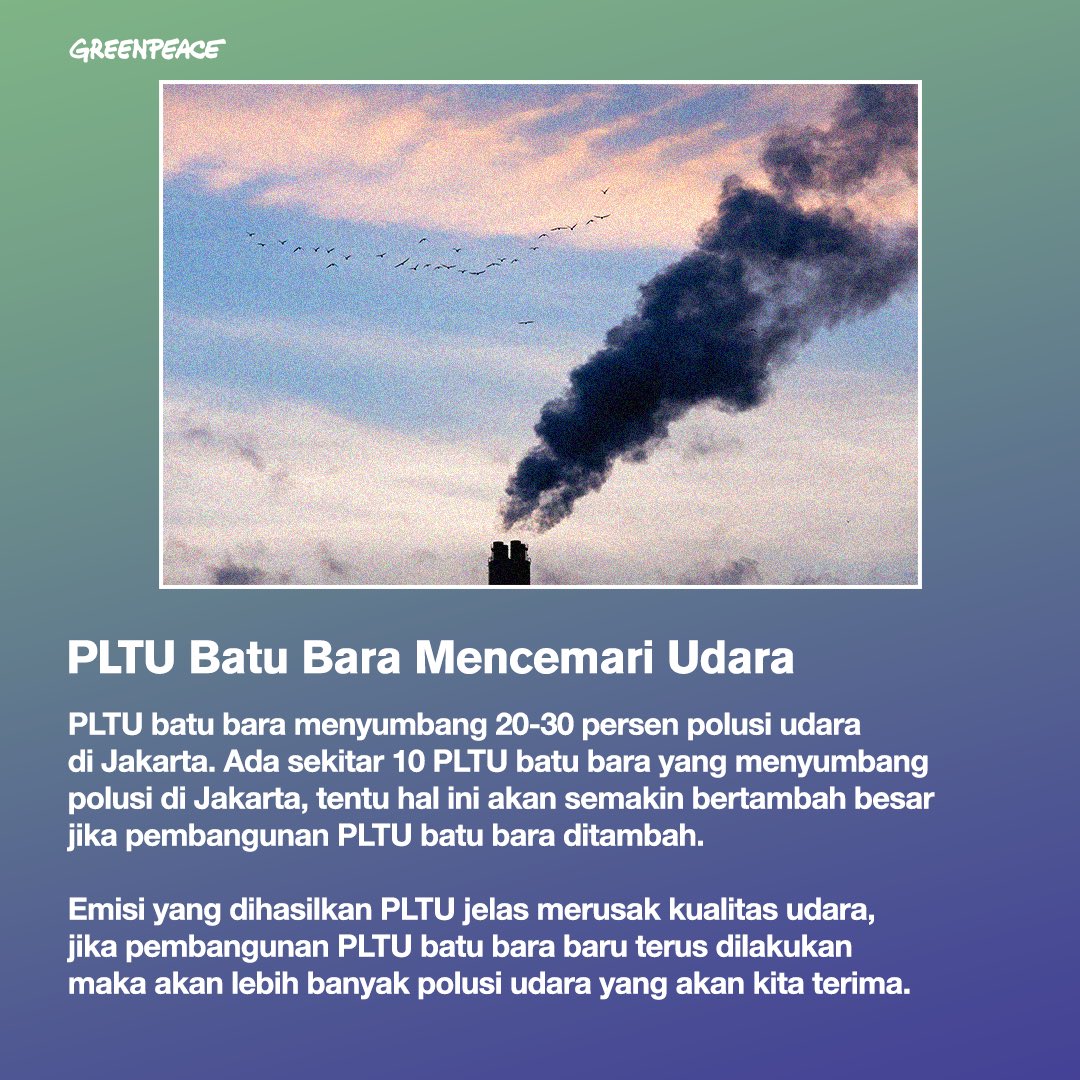 GreenpeaceID's tweet photo. Menjelang COP 26 Glasgow nanti, kami menanti sikap tegas pemerintah @jokowi untuk peduli akan #krisisiklim dengan menghentikan penambahan PLTU dan mulai beralih ke energi terbarukan secepat mungkin.

#stopbatubara #stoppltu #stopenergifosil #transisienergi #RUPTL #COP26 https://t.co/3FRtApZF4S