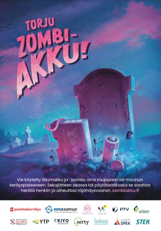 Varo zombiakkuja! Palauta akut oikein. #akut #kierrätys #zombiakku