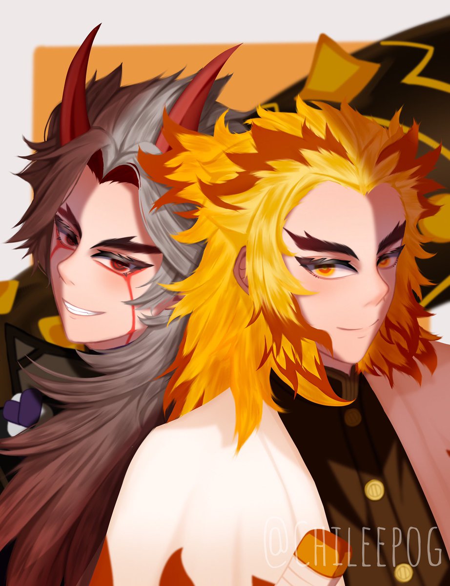 Chileepog's tweet photo. ✨Itto x Rengoku✨

#rengokukyojuro #aratakiitto #DemonSlayer #GenshinImapct https://t.co/u8Z8sDGtm8