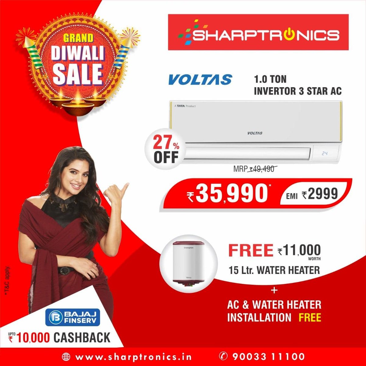 Sharptronics_'s tweet photo. Bringing you exciting deals to welcome the GRAND DIWALI SALE! Grab this and a lot more exclusive offers curated just for you. Walk into a Sharptronics store today, or log on to https://t.co/tdEpdEyIl8 to shop at the comfort of your homes.
.
#sharptronics #savebigwithsharptronics https://t.co/EzzSnwUL3j