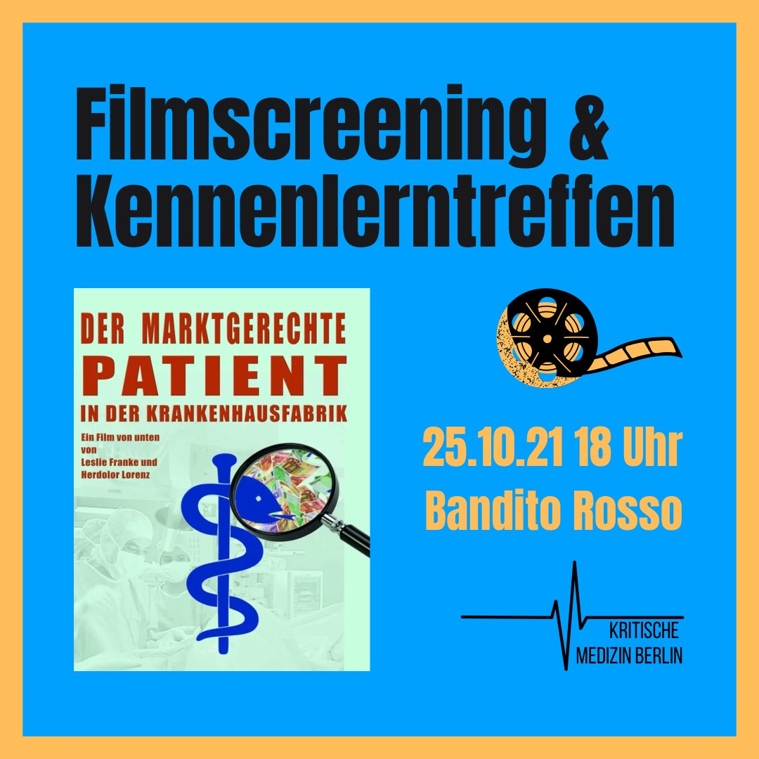 KritisBerlin's tweet photo. Unsere Filmreihe geht nach langer Pause wieder los!Komm dafür am Montag, den 25.10.2021 um 18 Uhr ins Bandito Rosso (Lottumstraße) und lasst uns gemeinsam diskutieren, uns kennenlernen und einen netten Abend verbringen! Wir freuen uns!
Bitte achtet darauf, dass die 2G Regel gilt https://t.co/meZ1QvxamB