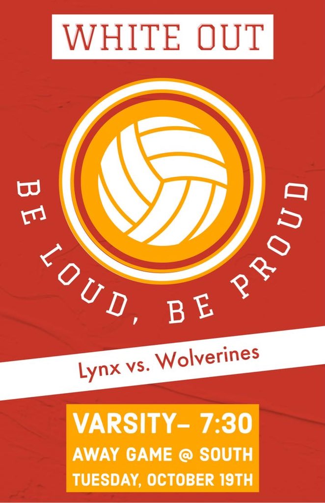 dhslynxvball's tweet photo. GAME DAY!! rival game be there in white and ready to get LOUD! #rematchtime https://t.co/JzFTqvg2j1