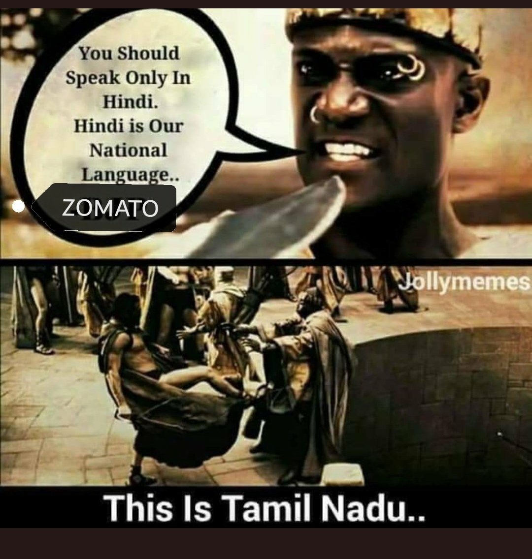 Gokul_itachi's tweet photo. There is no national language for india 
And you can't insist a language as national language because it is spoken by many people. 
#Reject_Zomato 
#HindiIsNotNationalLanguage https://t.co/9s1mioewcC