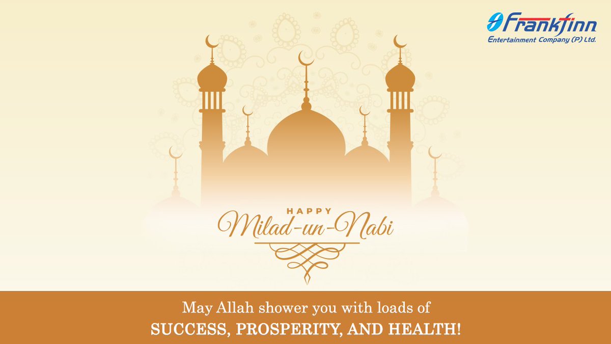 Frankfinn_Ent's tweet photo. Here's wishing you and your family peace, harmony, happiness, good health, and success on the occasion of Eid Milad-Un-Nabi
#EideMiladunNabi

#FECPL #Entertainment #India #ProphetMuhammad #Eid2021 #EidMubarak #EidMaulud #EidElMaulud #Birth #Divine #Spirit #Path #Peace #Prosperity https://t.co/2BX8ERwif9