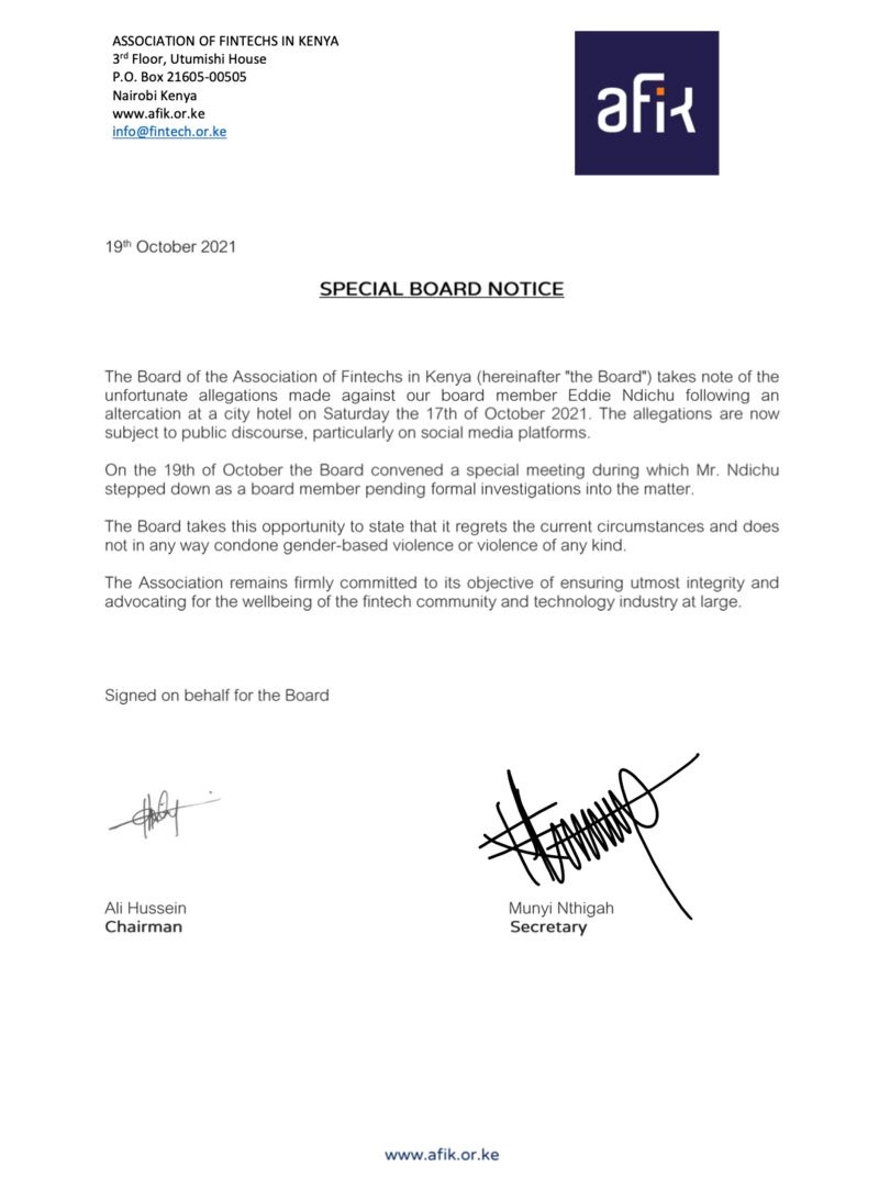 Association of Fintechs in Kenya (@afik_kenya) on Twitter photo 