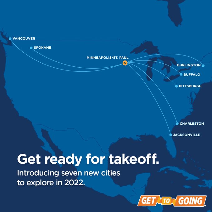 Sun Country Flight Map Sun Country List Of New Routes From Minneapolis Base