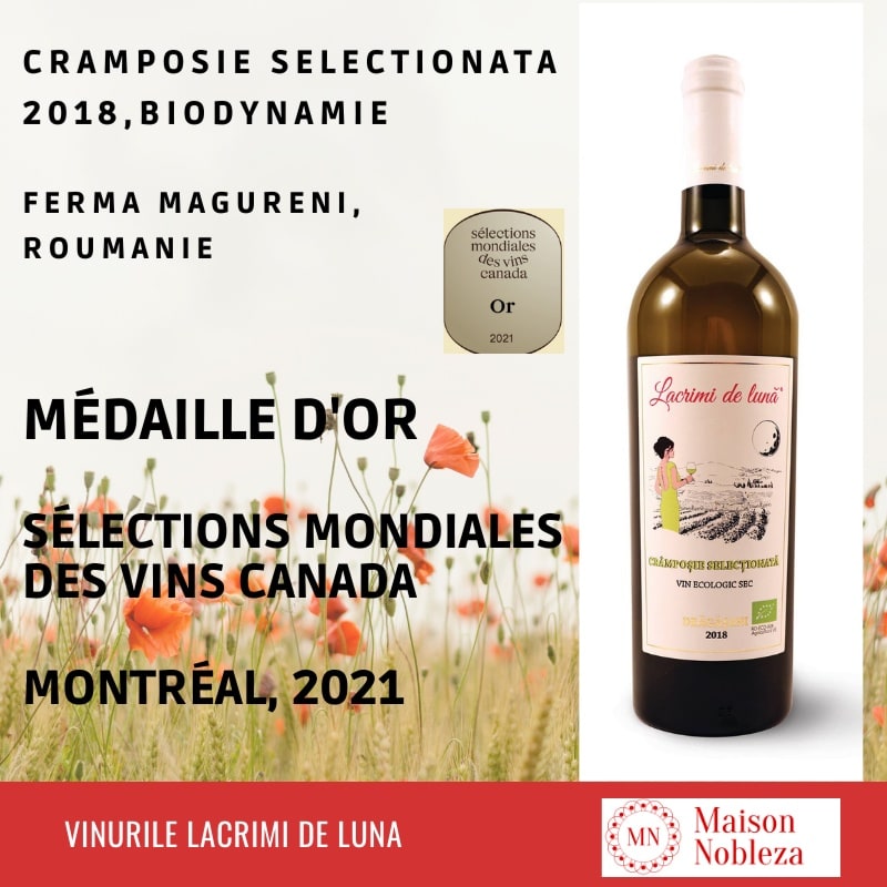 MaisonNobleza's tweet photo. On vient d'apprendre avec grande fierté que le vin Cramposie Selectionata @vinurilelacrimideluna a gagné la médaille d'or au concours Sélections Mondiales des Vins Canada  🥳🥳🥳
Félicitations au producteur Ferma Magureni de Roumanie, agriculture biologique et biodynamique 🥂🥂🥂 https://t.co/50GxJBP5zU