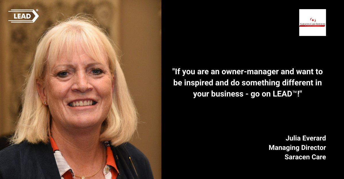 QuoLux's tweet photo. Why do people like you come on #LEAD?

"If you are an owner-manager and want to be inspired and do something different in your business - go on #LEAD!"

Many thanks to Julia Everard, Managing Director @SaracenCare for this #TuesdayTestimonial

#LEADalumni

https://t.co/AnauJoiI7V https://t.co/dhUnZ6xGtJ