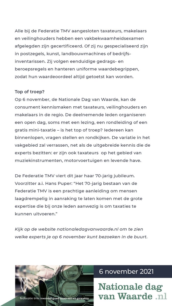 Persbericht (2/2) over de #NationaleDagvanWaarde