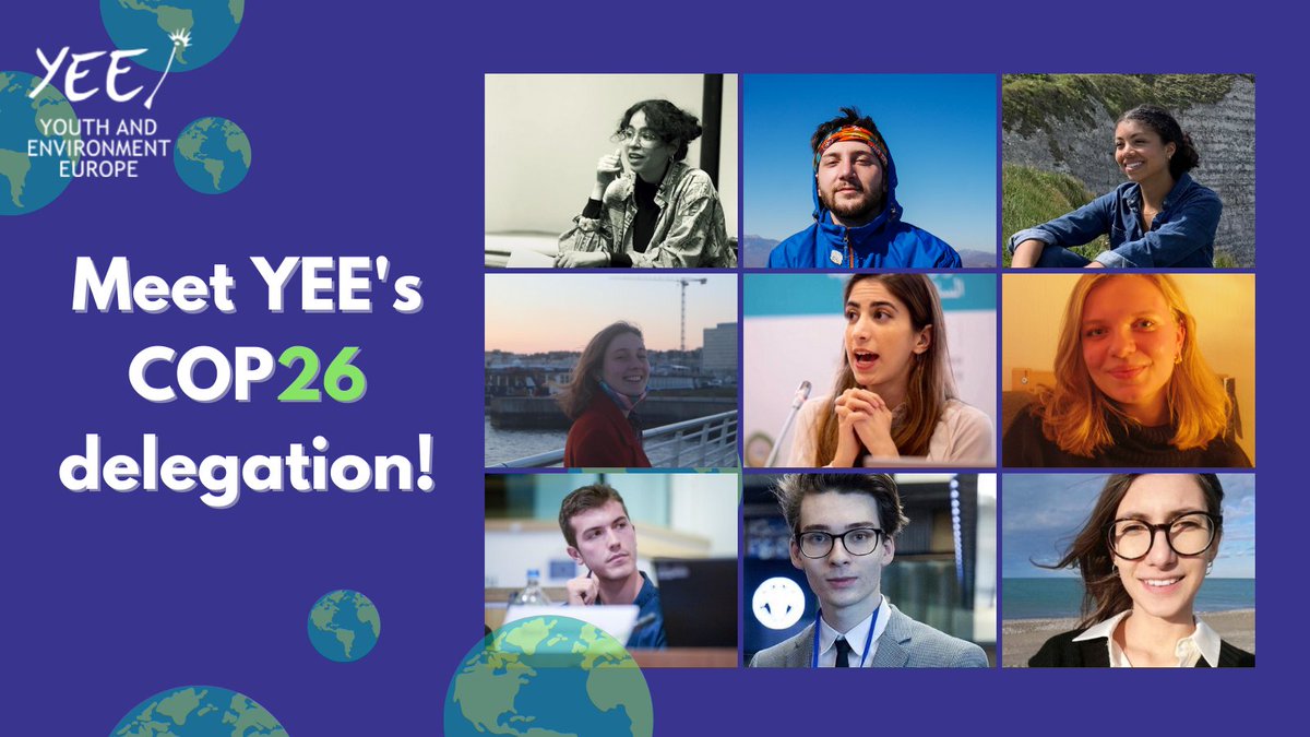 We are delighted to announce our delegation to #COP26 ! These 9 bright, diverse young Europeans will be heading to #Glasgow to advocate a #youthperspective for a #JustTransition, healthier planet and brighter future 🌍🇪🇺💡