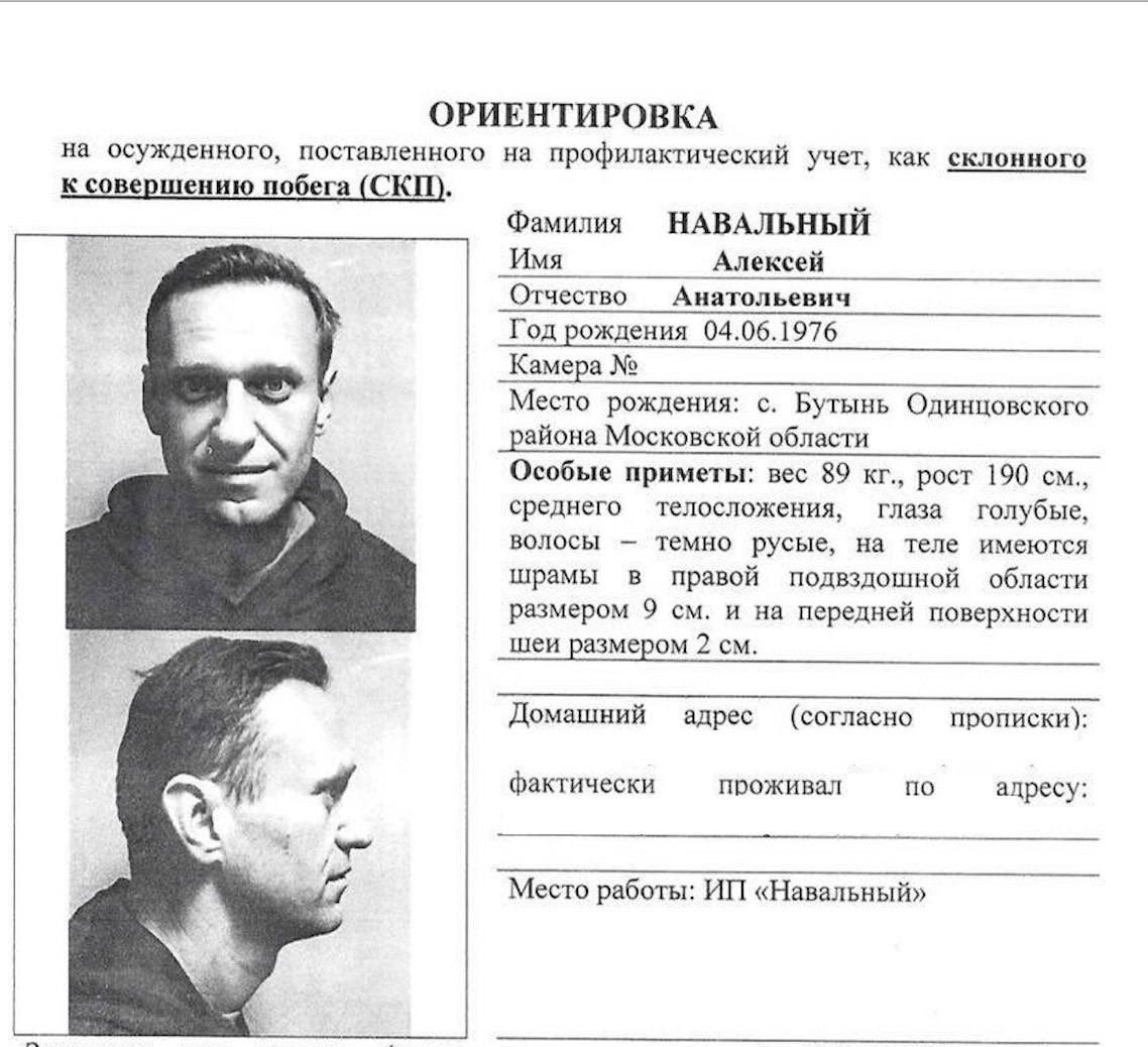 Карточка преступника