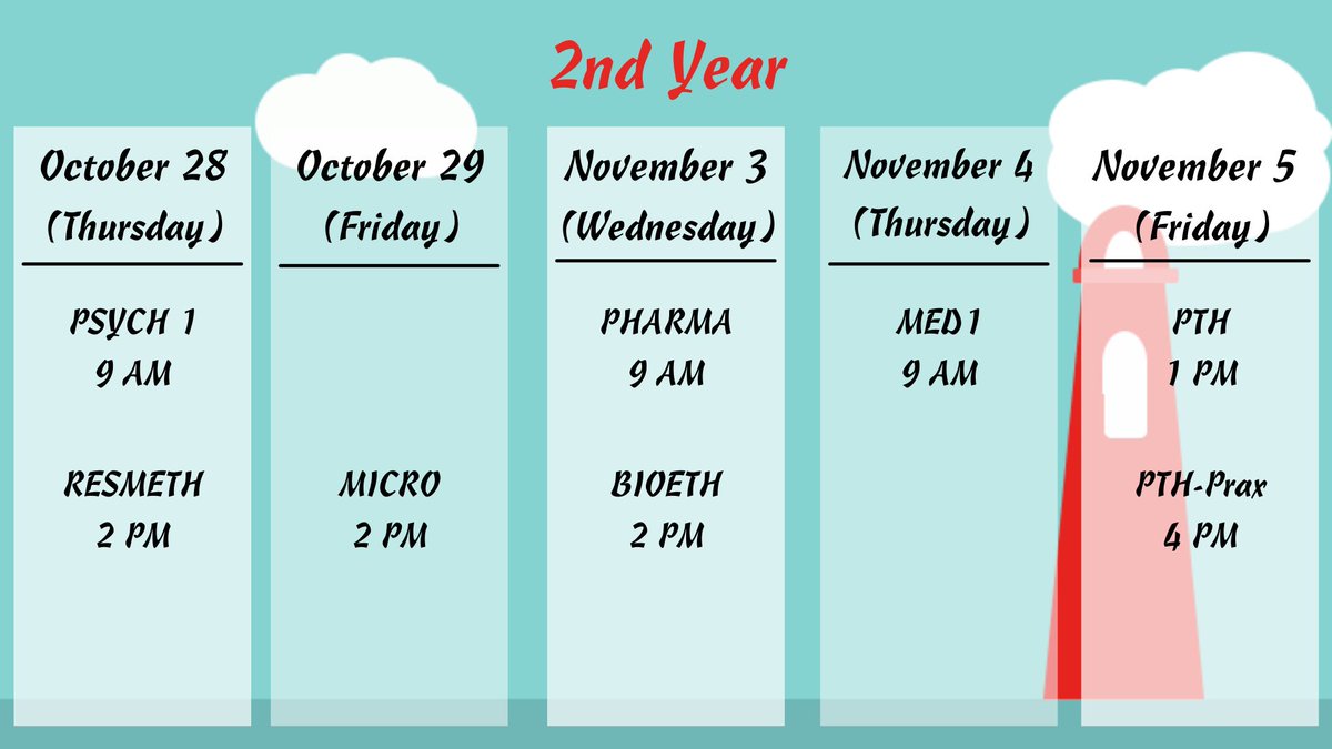 uermmsc's tweet photo. [SECOND LONG EXAMS SCHEDULE]

𝑳𝒂, 𝑳𝒂, 𝑳𝒂, 𝑳𝒂, 𝑳𝒂, 𝑳𝒂, 𝑳𝒂, 𝑳𝒂, 𝑳𝒂 𝑬𝒙𝒂𝒎 𝑺𝒆𝒂𝒔𝒐𝒏! 

Good luck, future doctors! 💙💛

#KonektadongUERM https://t.co/sGROzlrlaY