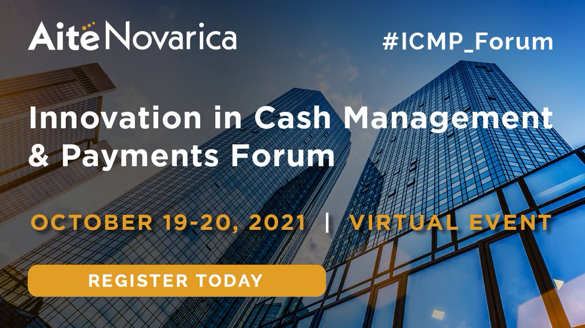 Today’s the day! We’re excited to welcome all of our attendees, speakers &amp; sponsors to Aite-Novarica’s Cash Management &amp; Payments Forum. Join us for  Opening Remarks at 10am ET bit.ly/3h1pfka
#cashmanagement #payments #banks #financialinstitutions #fintech #ICMP_Forum