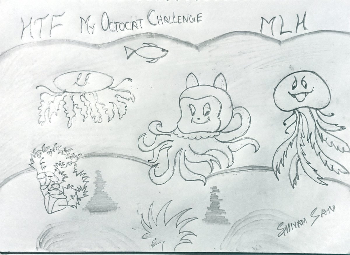 Shivam_Sahu1's tweet image. Meet Octocat who is hoping around underwater with friends and another one is mediating underwater for mental peace ✌️ 
@hackthisfall 
@MLHacks  @GitHubEducation #MyOctocat #HopHacks #MyOctocat
#hackthisfall
#ChallengeAccepted