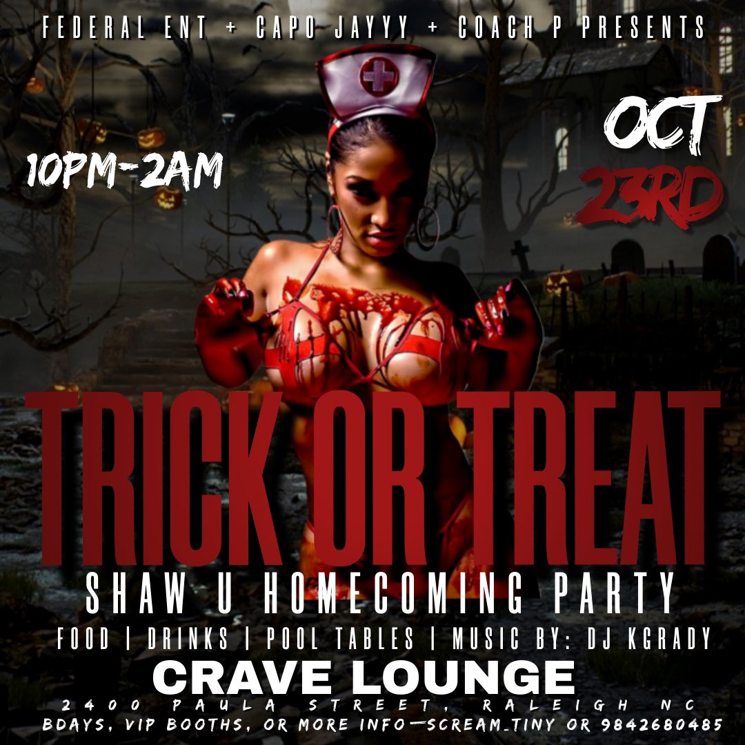 CapoPartylife's tweet photo. SHAW UNIVERSITY HOMECOMING GAME OFFICIAL AFTER PARTY https://t.co/sUOlGfCNUq
