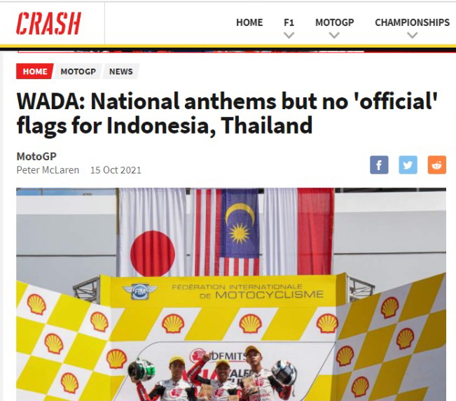ainurohman's tweet photo. Merah Putih resmi dilarang berkibar di MotoGP, F1, Superbike, dan ajang2 otomotif dunia lainnya.

Jika masih punya jiwa nasionalisme dan rasa malu atas lahirnya salah satu tragedi paling buruk dlm sejarah olahraga Indonesia ini, para pejabat yg terlibat, harusnya mundur..🙏 https://t.co/GTvzL868Xv