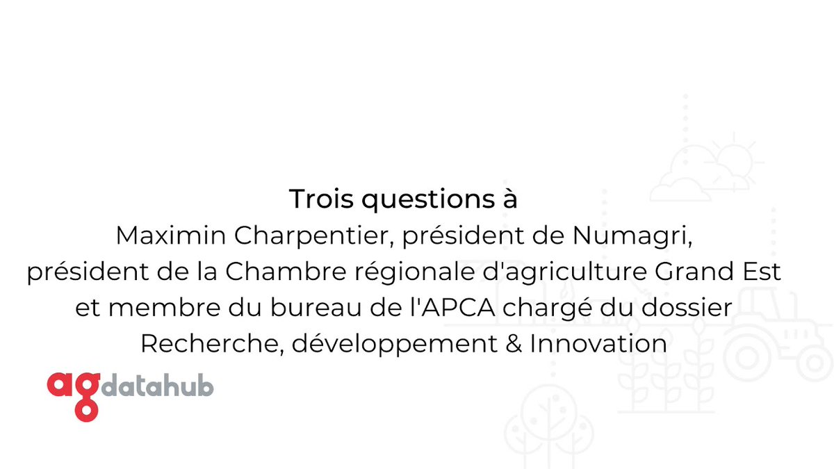 [VIDEO] C'est quoi <a href="/Numagri_org/">Numagri</a> ? Quel est le lien avec #Agdatahub ?
On nous pose souvent ces questions. Eléments de réponse avec Maximin Charpentier, président de l'association Numagri. youtube.com/watch?v=8bskPr…