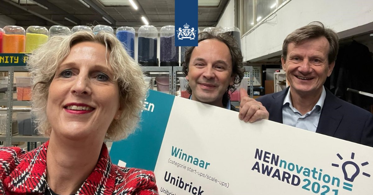 🎉 RVO feliciteert Unibrick, één van de winnaars van de #NENnovation Awards 2021! Naast de award ontvangen zij als winnaar in de categorie startups/scale-ups een IP Smart Scan van #OctrooicentrumNL. 👉 bit.ly/3n9rljL #innovatie @NEN_nl