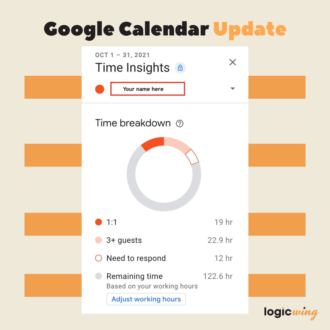 logicwing's tweet photo. View time spent in meetings and change accordingly. #GoogleWorkspaceUpdates #GoogleCalendar #LiveWorkLearn #LogicWingTips #GoogleWorkspace #Classroom #EdTechChat #TeacherTwitter https://t.co/Xx5JFKop8Q