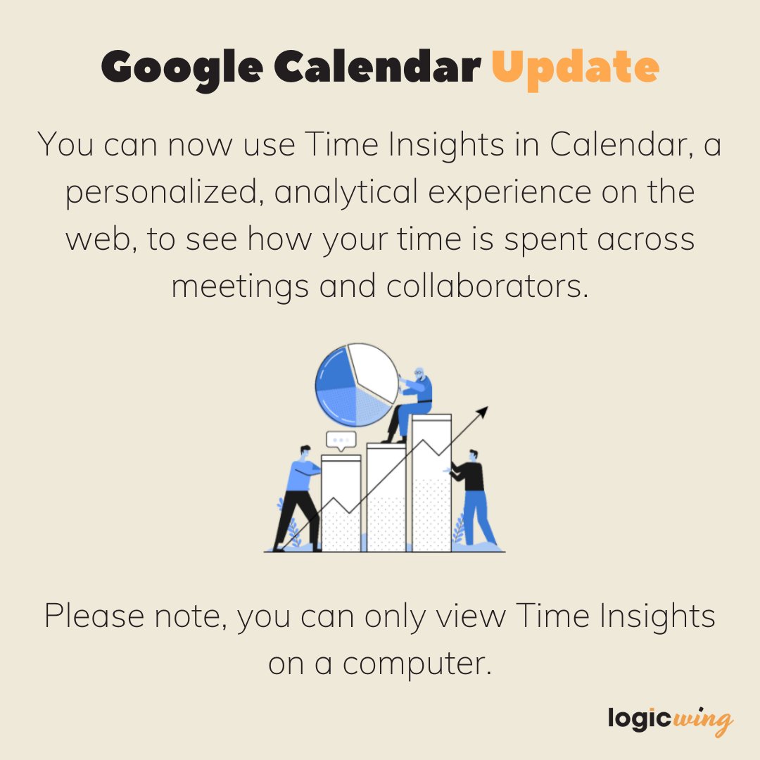 logicwing's tweet photo. View time spent in meetings and change accordingly. #GoogleWorkspaceUpdates #GoogleCalendar #LiveWorkLearn #LogicWingTips #GoogleWorkspace #Classroom #EdTechChat #TeacherTwitter https://t.co/Xx5JFKop8Q